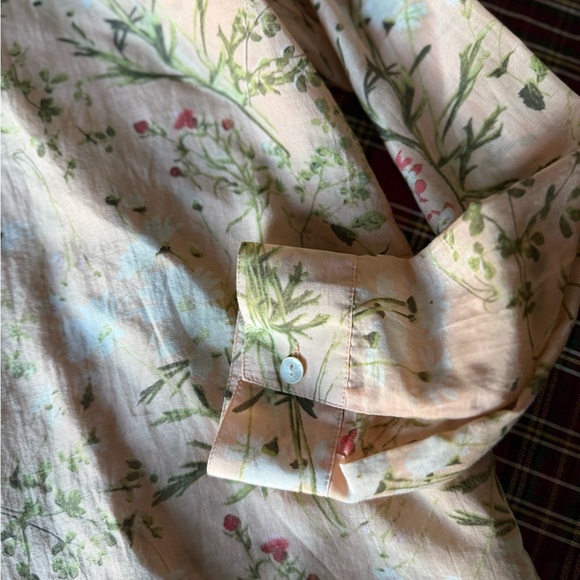 J Jill Silk blend floral blouse Sz M Tall - Picture 7 of 8